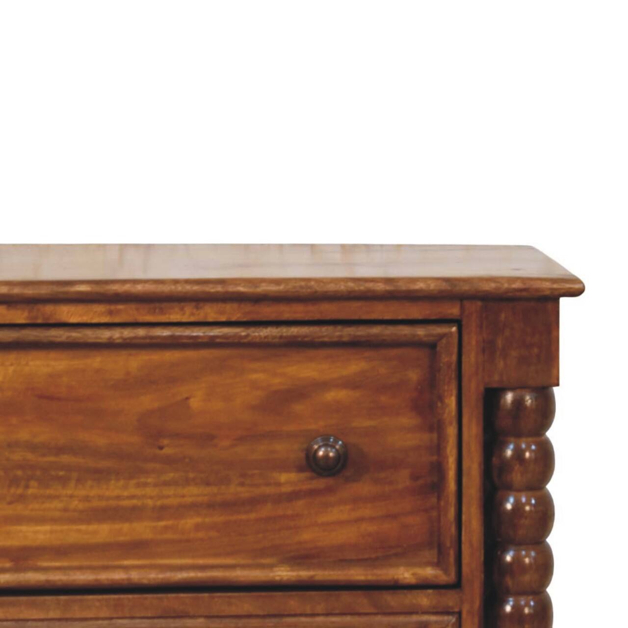 Alt View 1. Artisan Furniture - Artisan Furniture Solid Wood Spindle Three Drawer Chest, Brown - Brown.