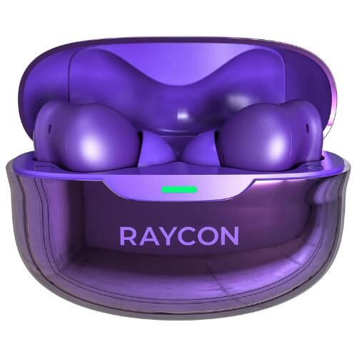 Front. Raycon - Raycon Pro Wireless Bluetooth Earbuds with Hybrid ANC & Awareness Mode, 6 Mics, IPX5, 40-Hour Battery (Purple).