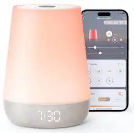 GlowWise - Smart Sound Machine with App Control &Routine Builder, 34 Soothing Sounds, Night Light &OK to Wake Clock for Baby & Kids - transparent