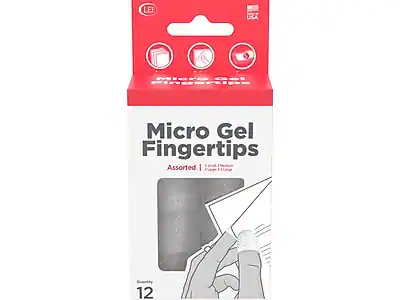 LEE USA Micro Gel Fingertips Assorted
1 Small, 1 Medium, 1 Large
Quantity 12