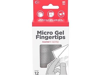 LEE USA Micro Gel Fingertips Assorted  
1 Small, 1 Medium, 1 Large  
Quantity 12