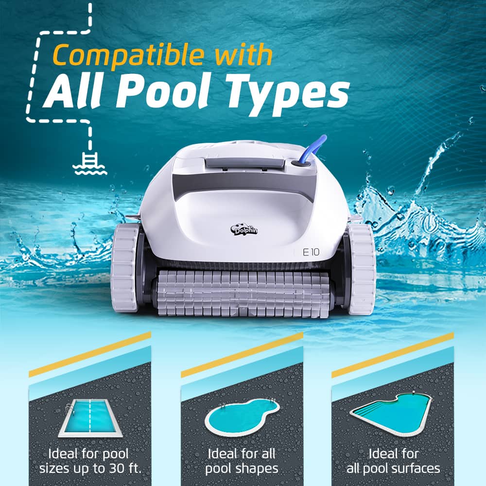Compatible with All Pool Types: Cophin E10 is ideal for pool sizes up to 30 ft, all pool shapes, and all pool surfaces.