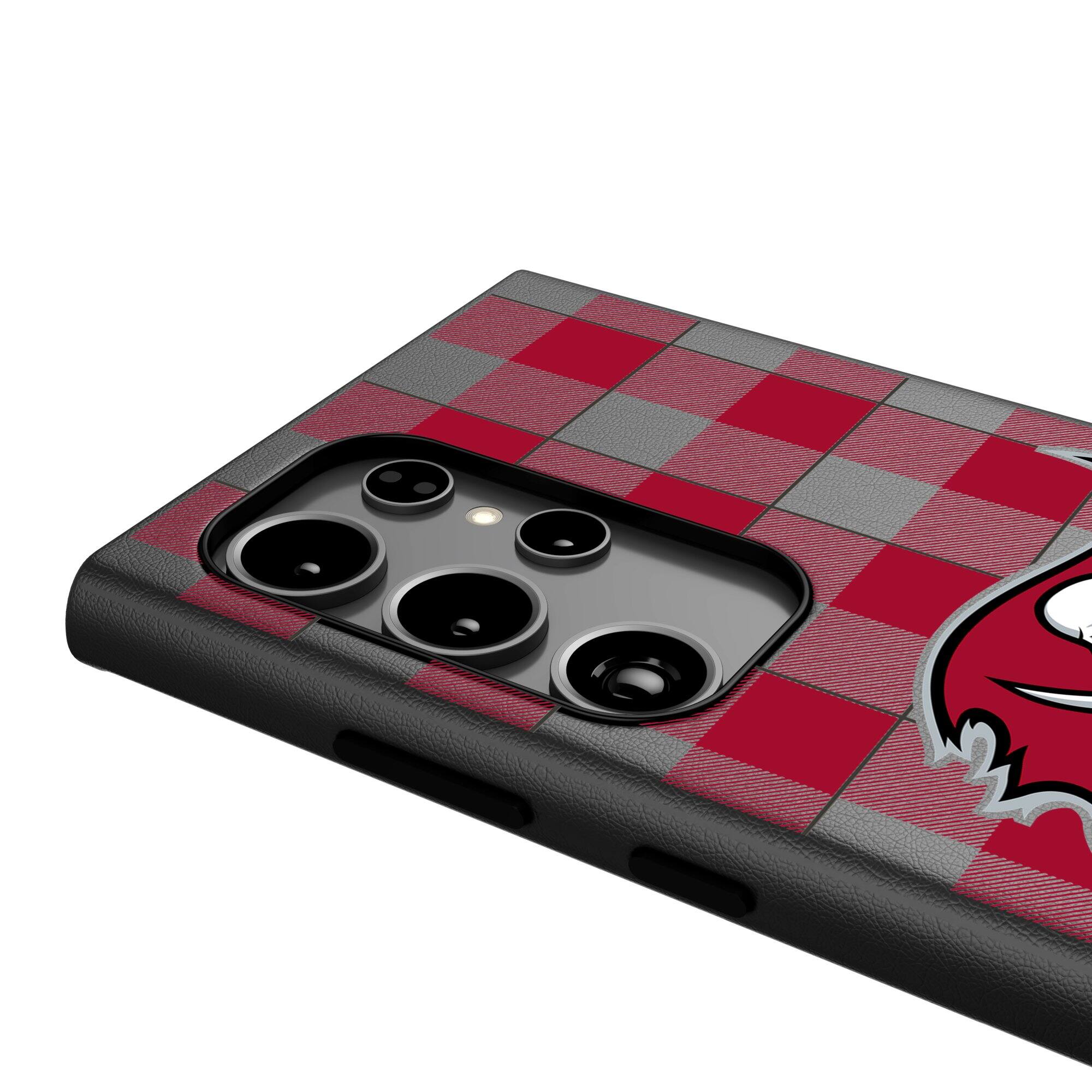 Alt View 3. Keyscaper - Tampa Bay Buccaneers Plaid Galaxy Magnetic Bump Case - S25 Ultra - Black.
