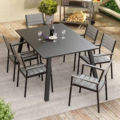 Alt View 6. Crestlive Products - Crestlive Products Set of 2 Stackable Brown Aluminum Frame Stationary Dining Chair Gray Mesh Seat - Gray-2PC.