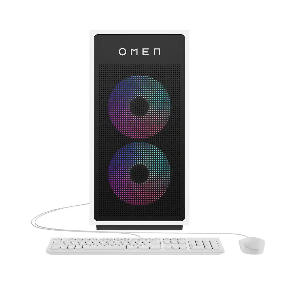 Alt View 4. HP - HP OMEN 35L Desktop PC (AMD Ryzen 7 8700F, 64GB DDR5, 2TB PCIe SSD, GeForce RTX 5060 Ti, Win 11 Pro) w/USB Hub - Panda Metal.