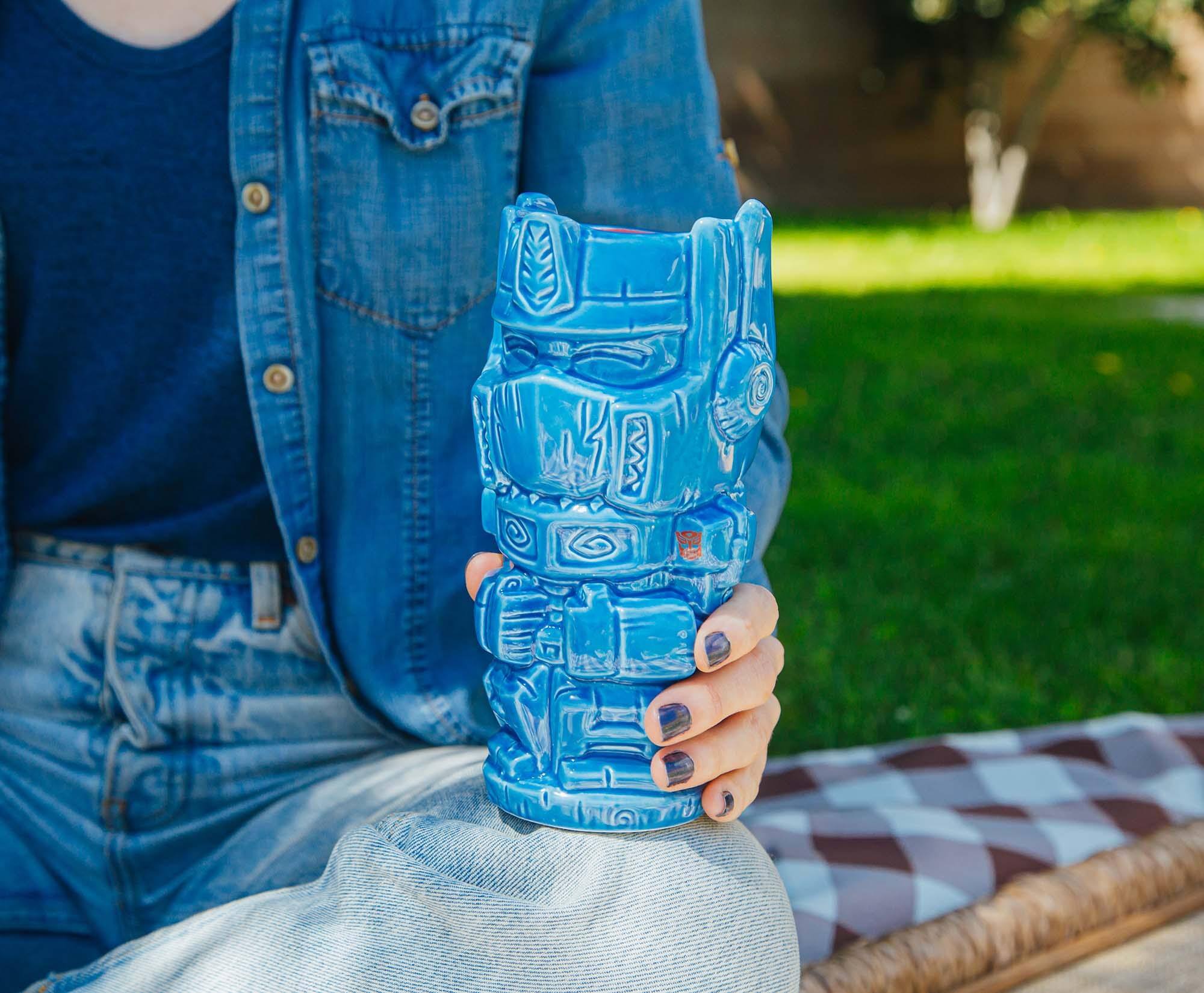 Alt View 5. Transformers - Geeki Tikis Transformers Optimus Prime Ceramic Mug | Holds 18 Ounces - Blue.