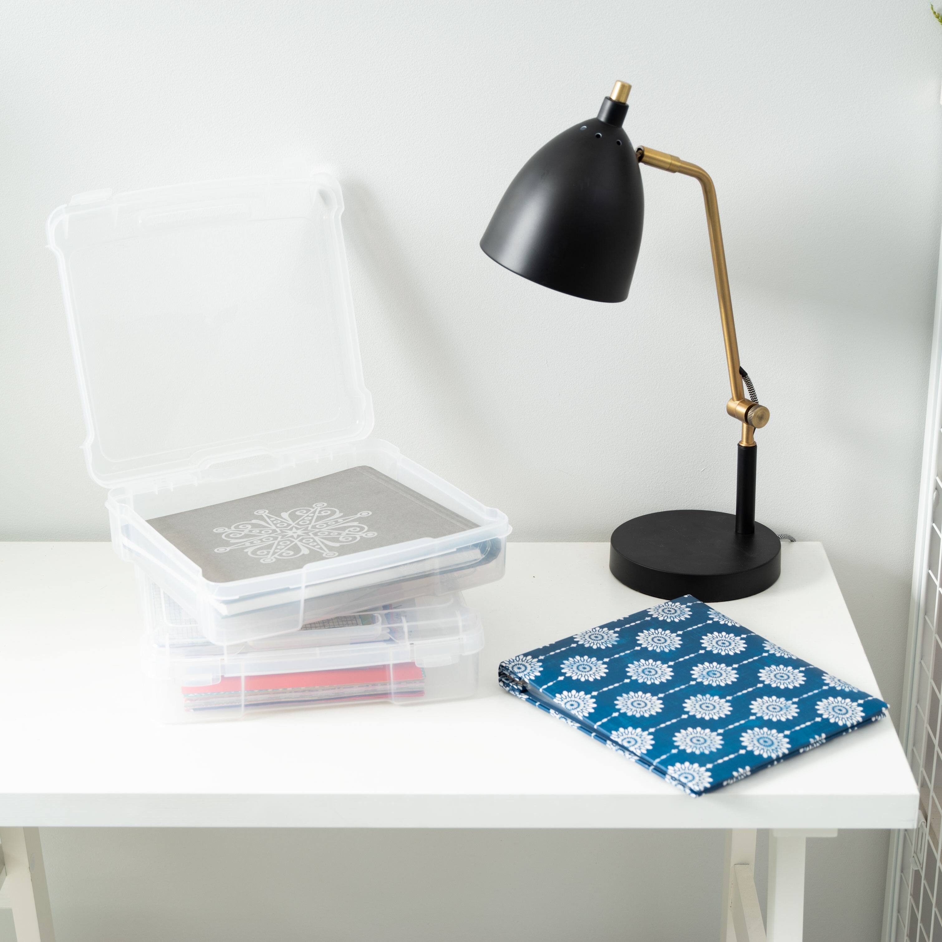 Alt View 2. IRIS USA - IRIS USA Paper Thick Portable Plastic Scrapbook Storage Snap Tight Cases.