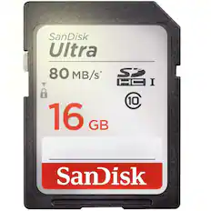 SanDisk Ultra
80 MB/s*
SDHC I
10
16 GB
SanDisk