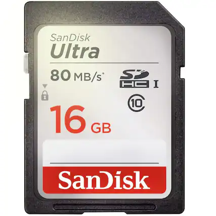 SanDisk Ultra
80 MB/s*
SDHC I
10
16 GB
SanDisk