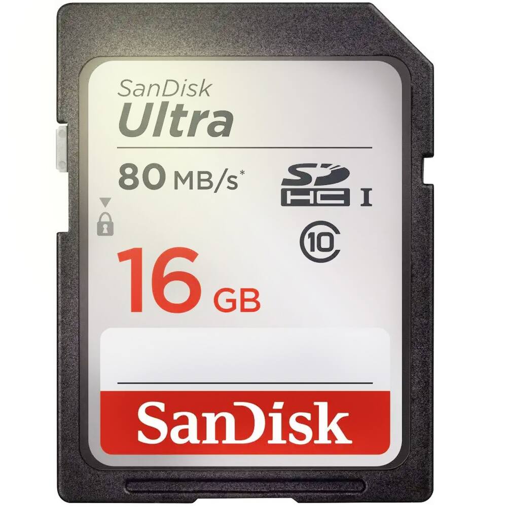 SanDisk Ultra  
80 MB/s*  
SDHC I  
10  
16 GB  
SanDisk