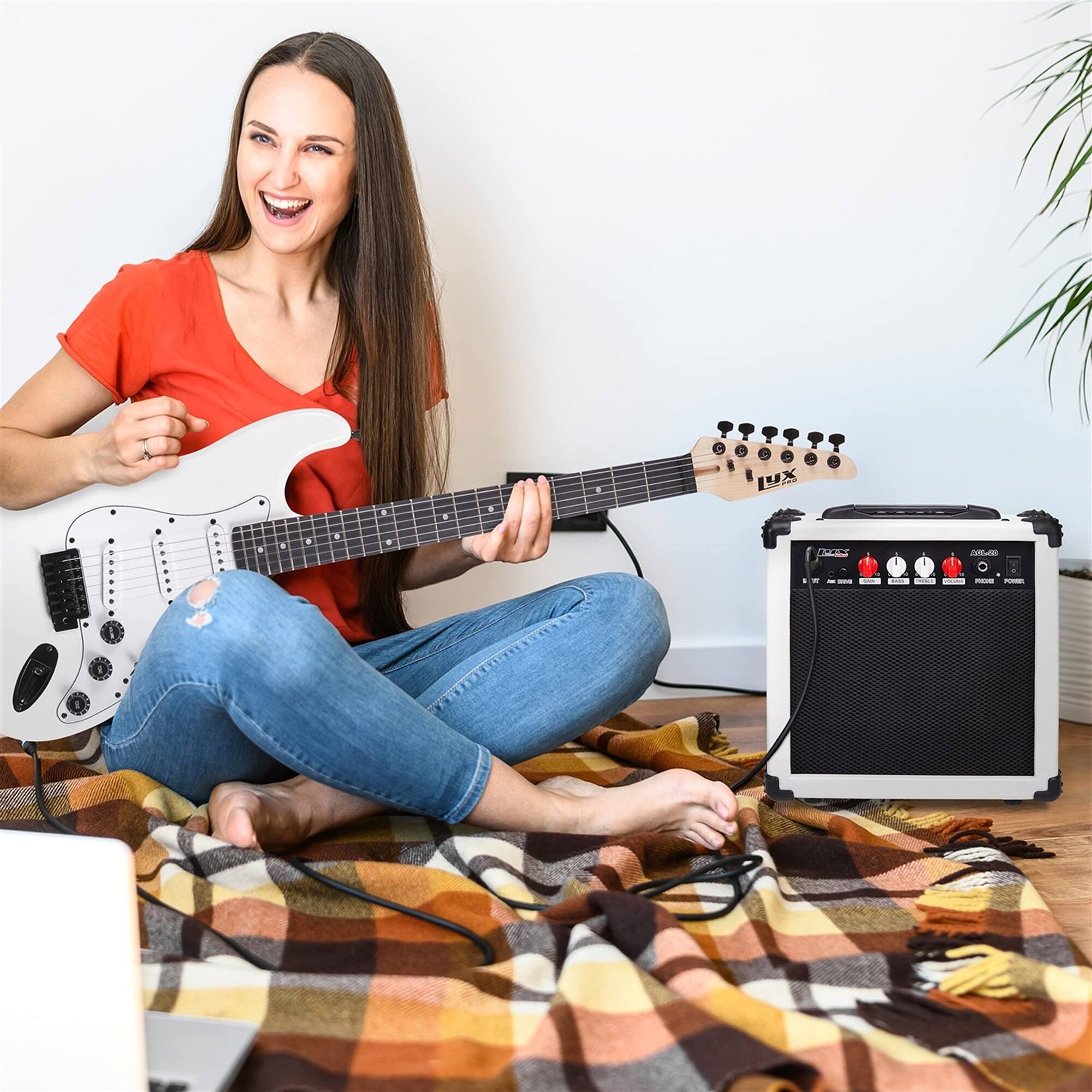 Alt View 4. Lyxpro - Electric Guitar Amp - 20 Watt Guitar Amplifier with Built-in Speaker Headphone Jack.