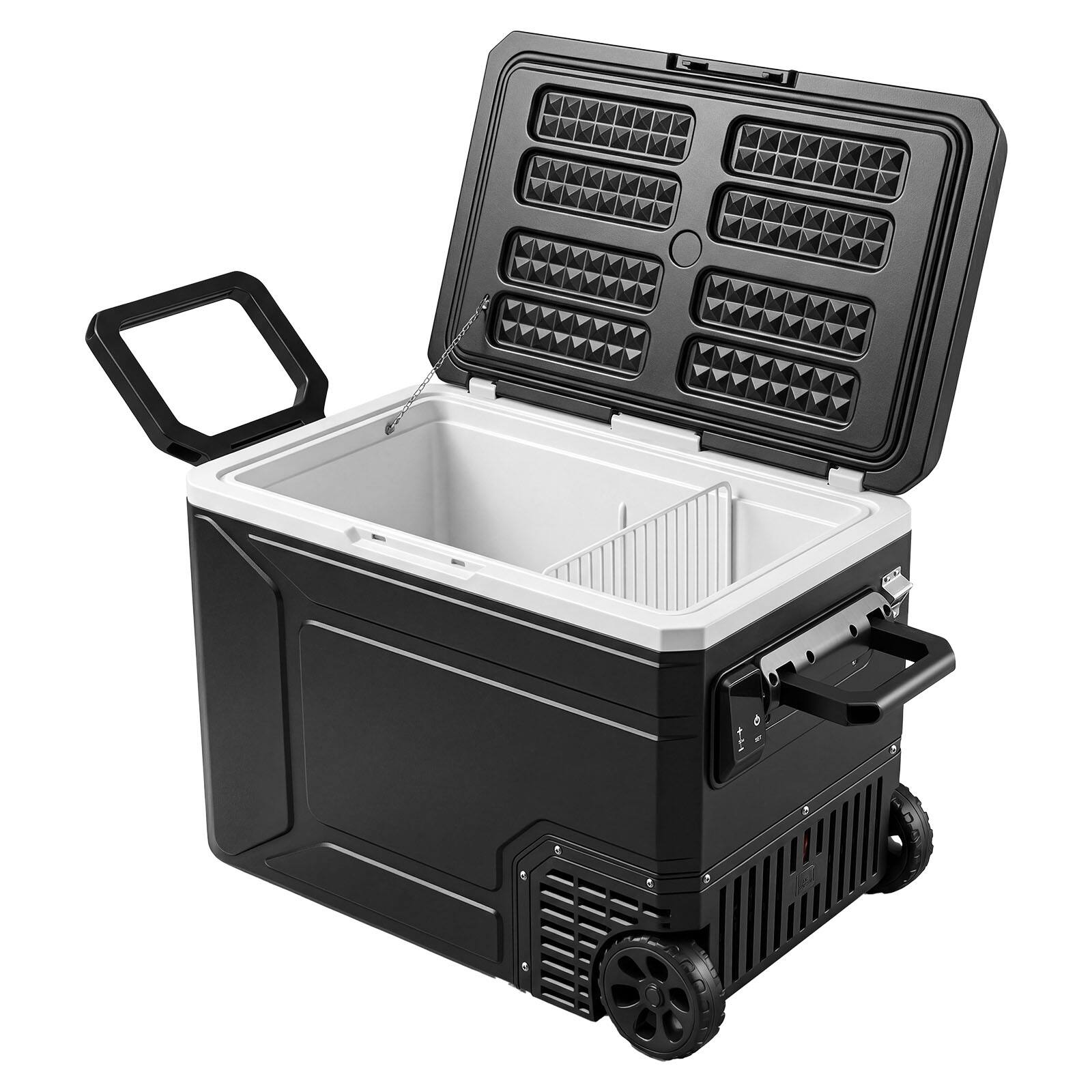 Alt View 5. VEVOR - 12 Volt Refrigerator, 82.4 QT/ 78L Car Fridge, Portable Electric Freezer Compressor with Handle, APP Control and Wheel - Black;Silver.
