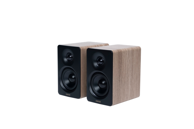 Edifier - M60 Multimedia Speaker Bluetooth 5.3, 66W RMS, Hi-Res Wireless Audio, 3" Mid Bass & 1" Tweeter, USB-C & Aux Input (Pair) - Oak Brown