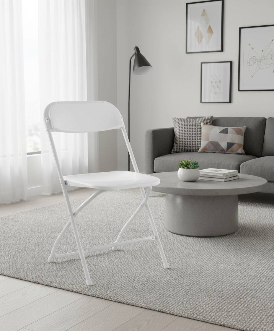 Alt View 4. AOITUN - Folding Chair 4 Pack Plastic Foldable for Quality Daily Use - Sturdy and Portable Seating for Dorms, Events, and Home - White.