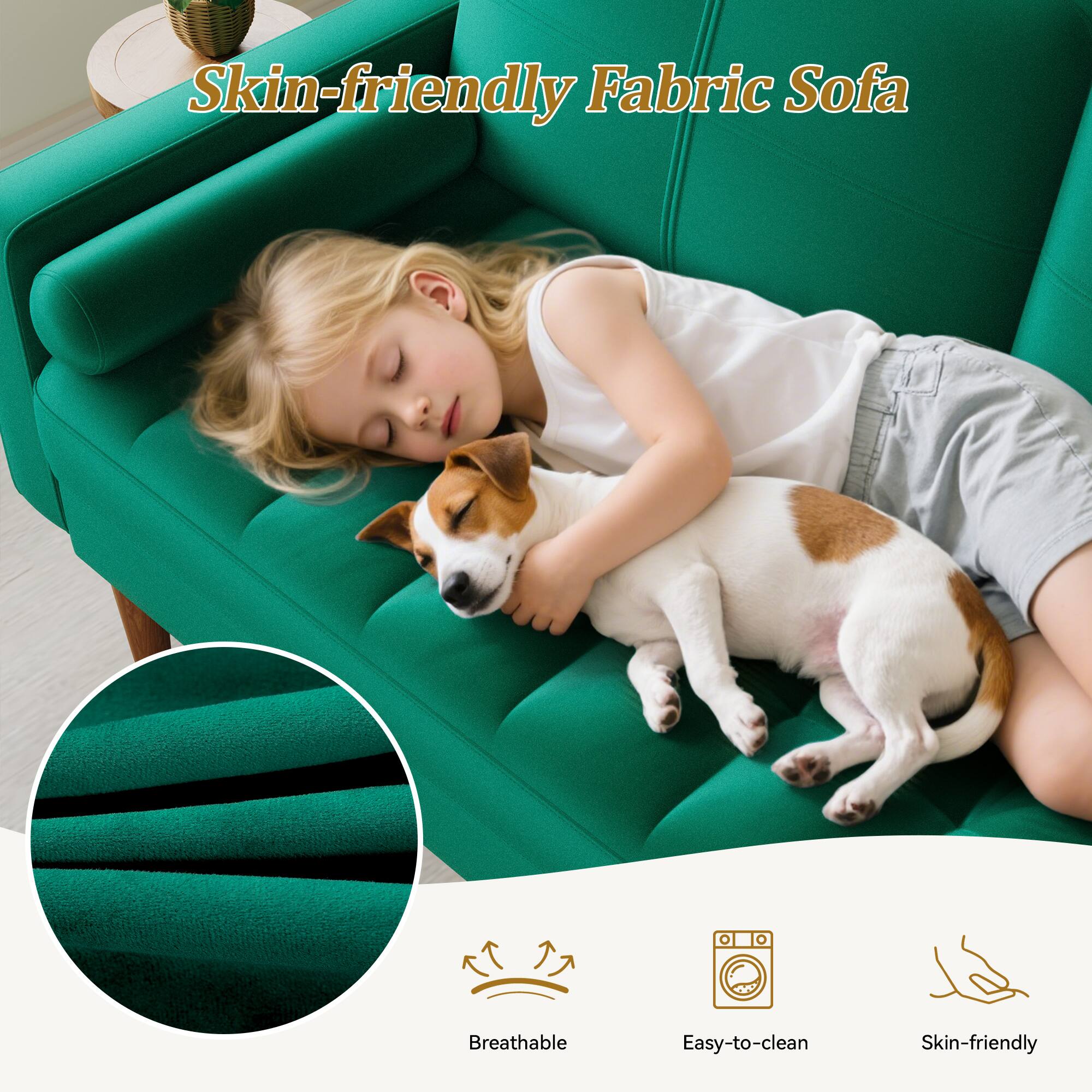 Skin-friendly Fabric Sofa

- Breathable
- Easy-to-clean
- Skin-friendly