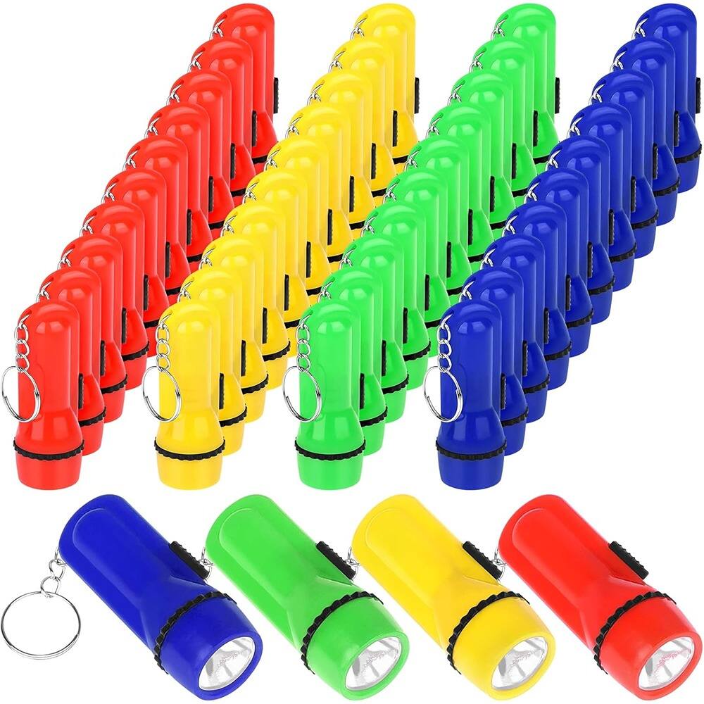 ACJPR - 40 Pack Mini Flashlight Keychains, Portable LED Pocket Lights for Hiking, Camping, Party Favors, Bulk Set