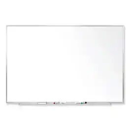 Ghent - REMOVE - Magnetic Porcelain Whiteboard with Aluminum Frame, 60.5" x 48.5", White Surface, Satin Aluminum Frame
