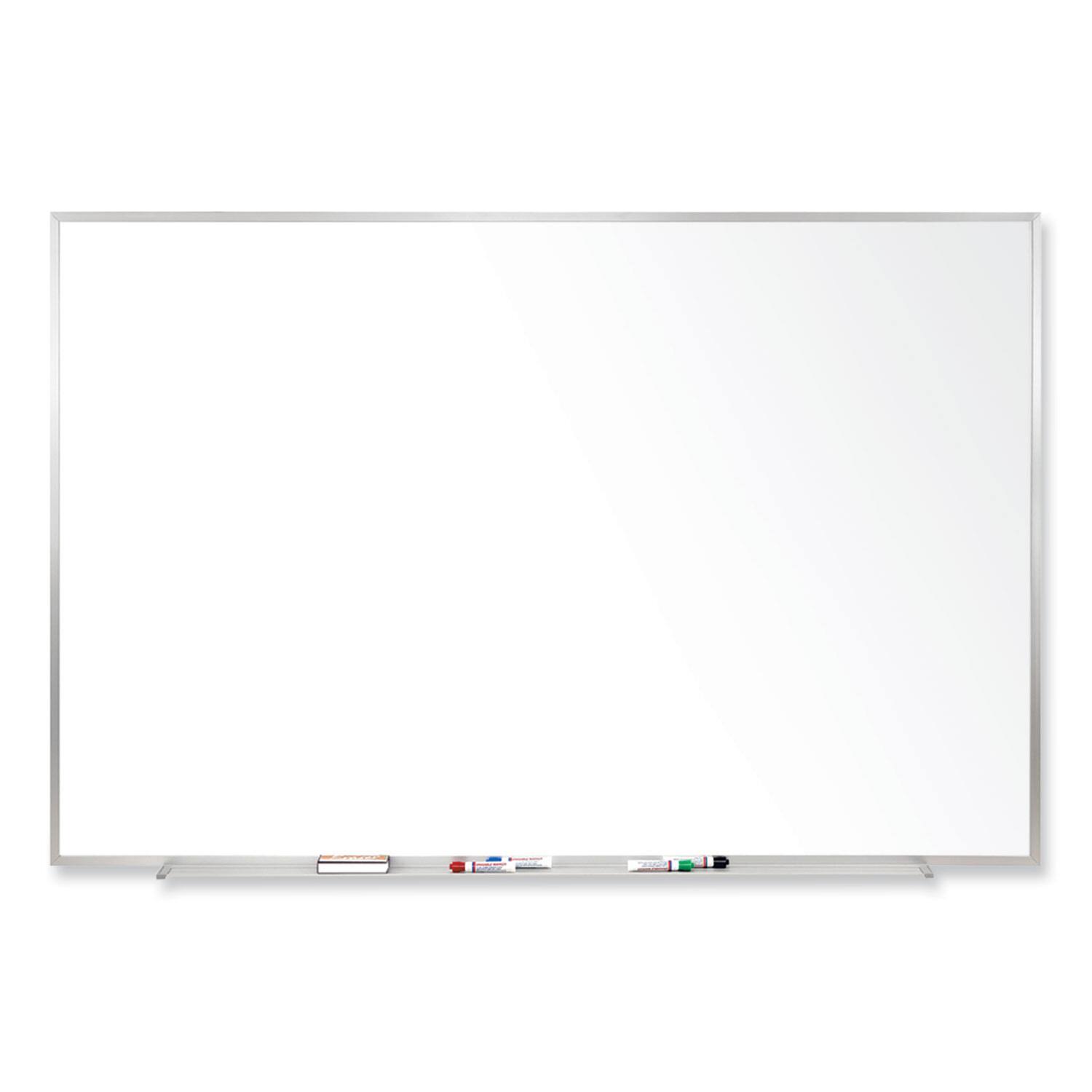Front. Ghent - REMOVE - Magnetic Porcelain Whiteboard with Aluminum Frame, 60.5" x 48.5", White Surface, Satin Aluminum Frame.