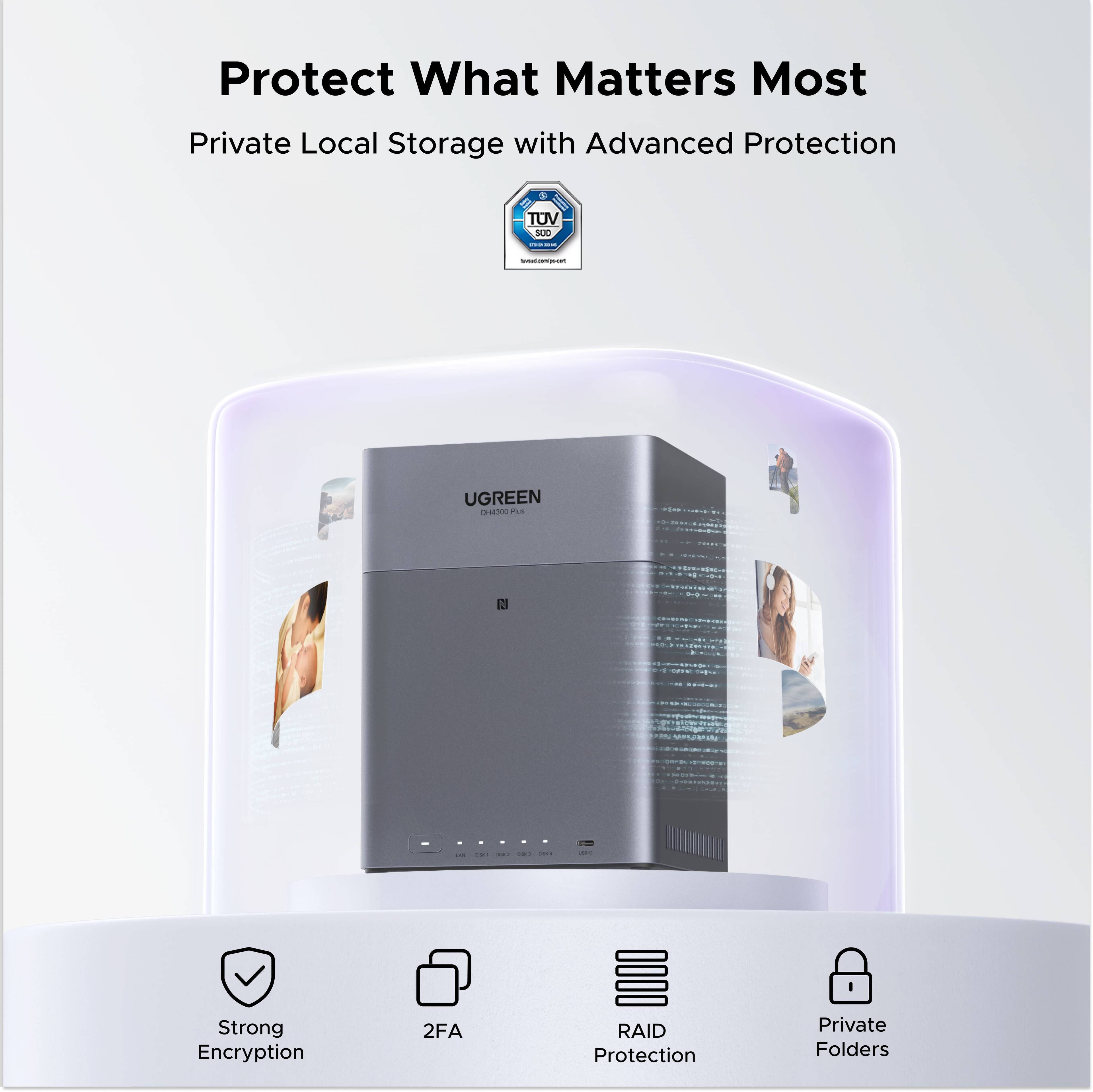 UGREEN NASync DH4300 Plus, 120TB 4 Bay NAS with AI Photo Album