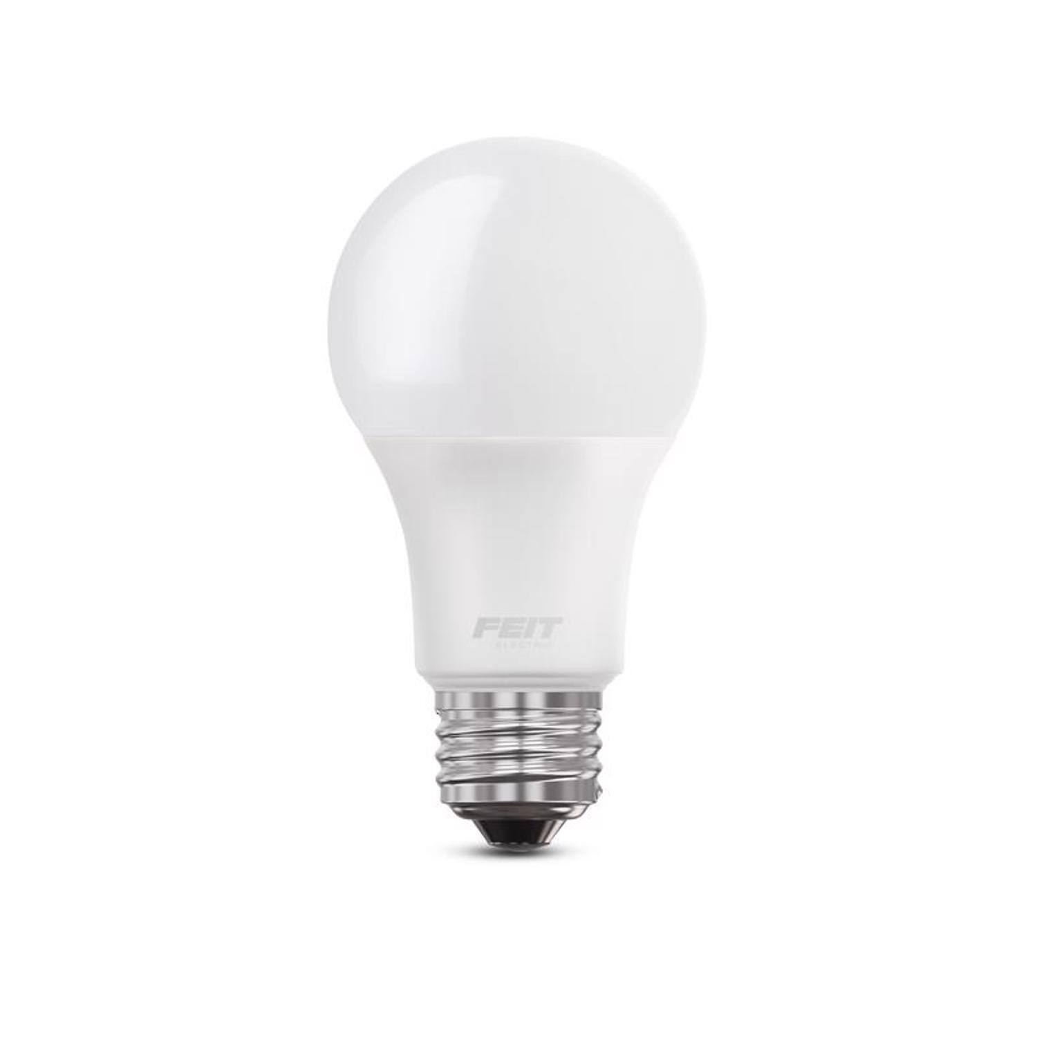 Angle. FEIT ELECTRIC - Feit A19 E26 (Medium) LED Bulb Daylight 100 Watt Equivalence 4 pk.