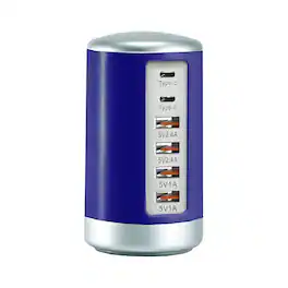 Kitcheniva - USB Charging Tower 6 Ports Smart Fast Charging Station for Multiple Devices - Multicolor