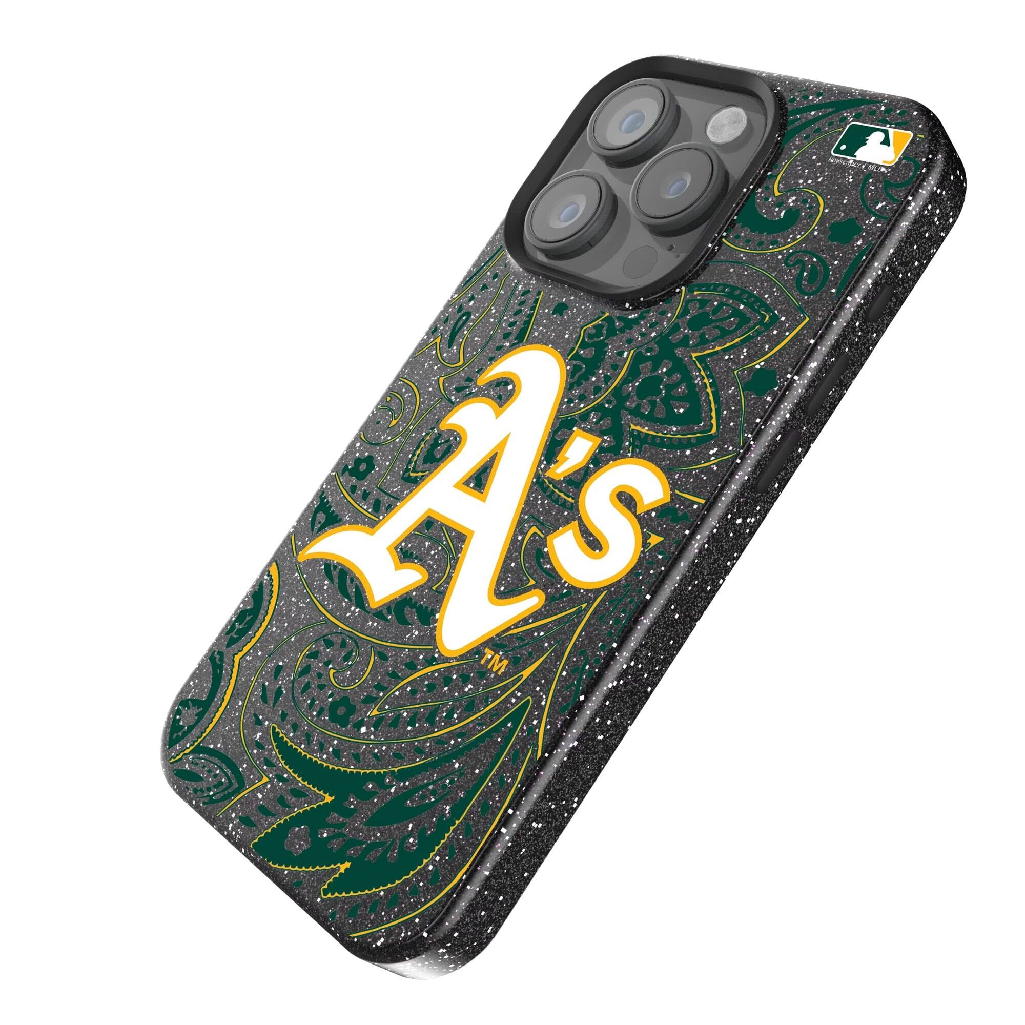 Alt View 1. Keyscaper - Athletics Paisley Bling iPhone Case - 15 Pro - Black.