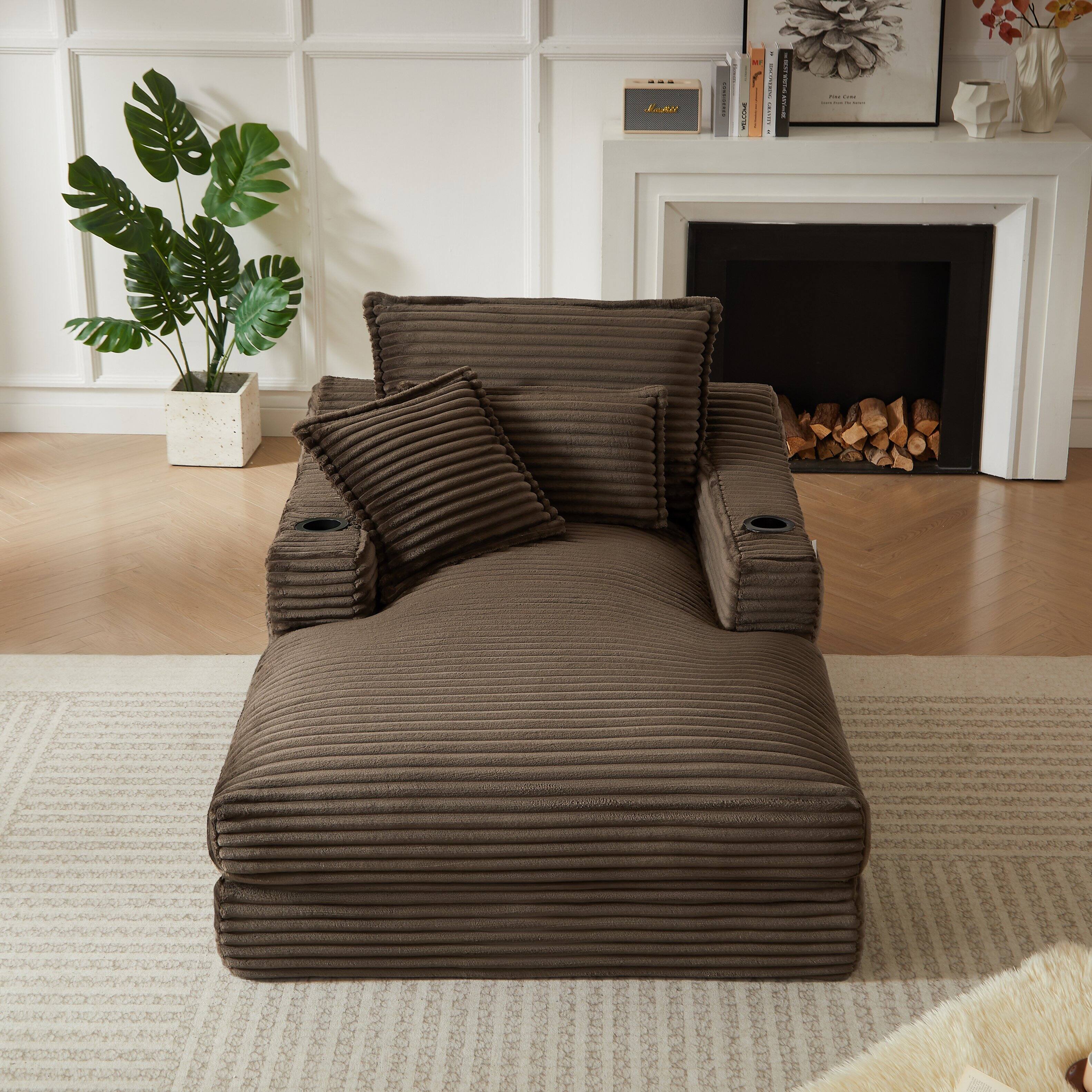 Back. Loheer - Loheer- 3.94 ft Brown Lounge Chair Cushioned Compression Sofa Modern Small Sofa for Apartment Living Room - Brown.