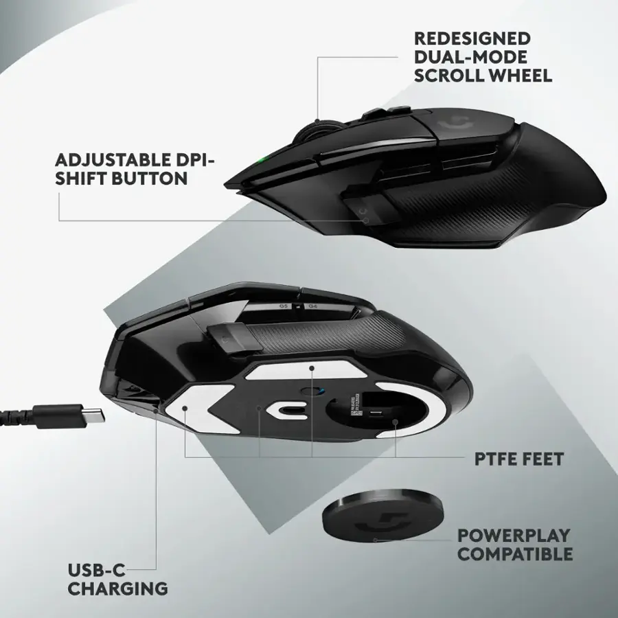 Logitech G502 X LIGHTSPEED Wireless Optical Gaming Mouse with HERO 25K ...
