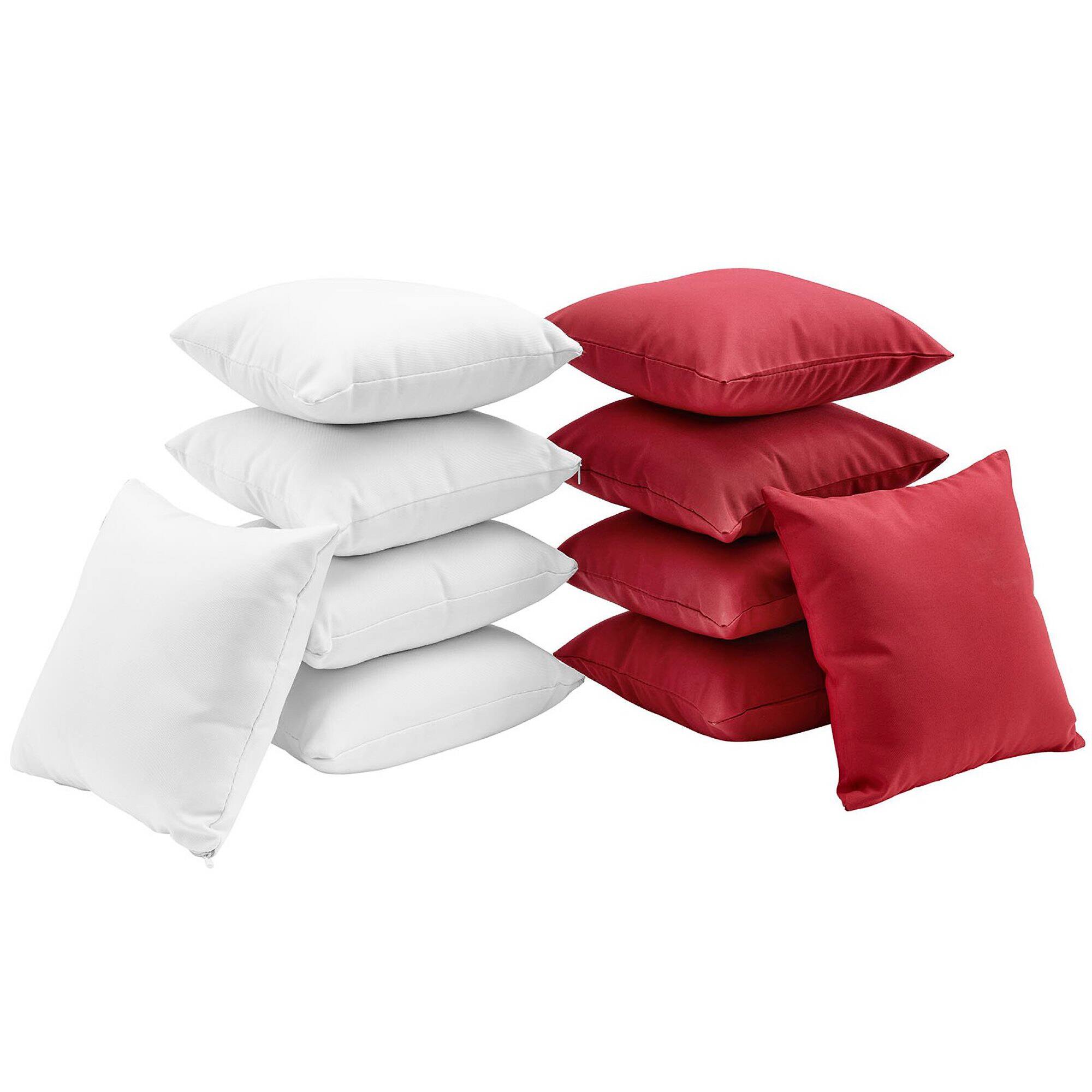 Front. Modway - Gather 10 Piece Outdoor Patio Pillow Set by Modway - White Red.