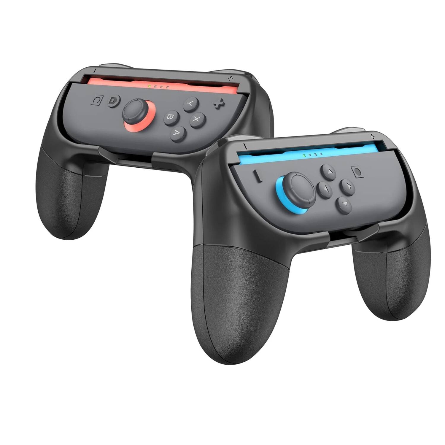 Front. Stock Preferred - 2-Pack Joy-Con Grips for Nintendo Switch 2 - Black - Black.