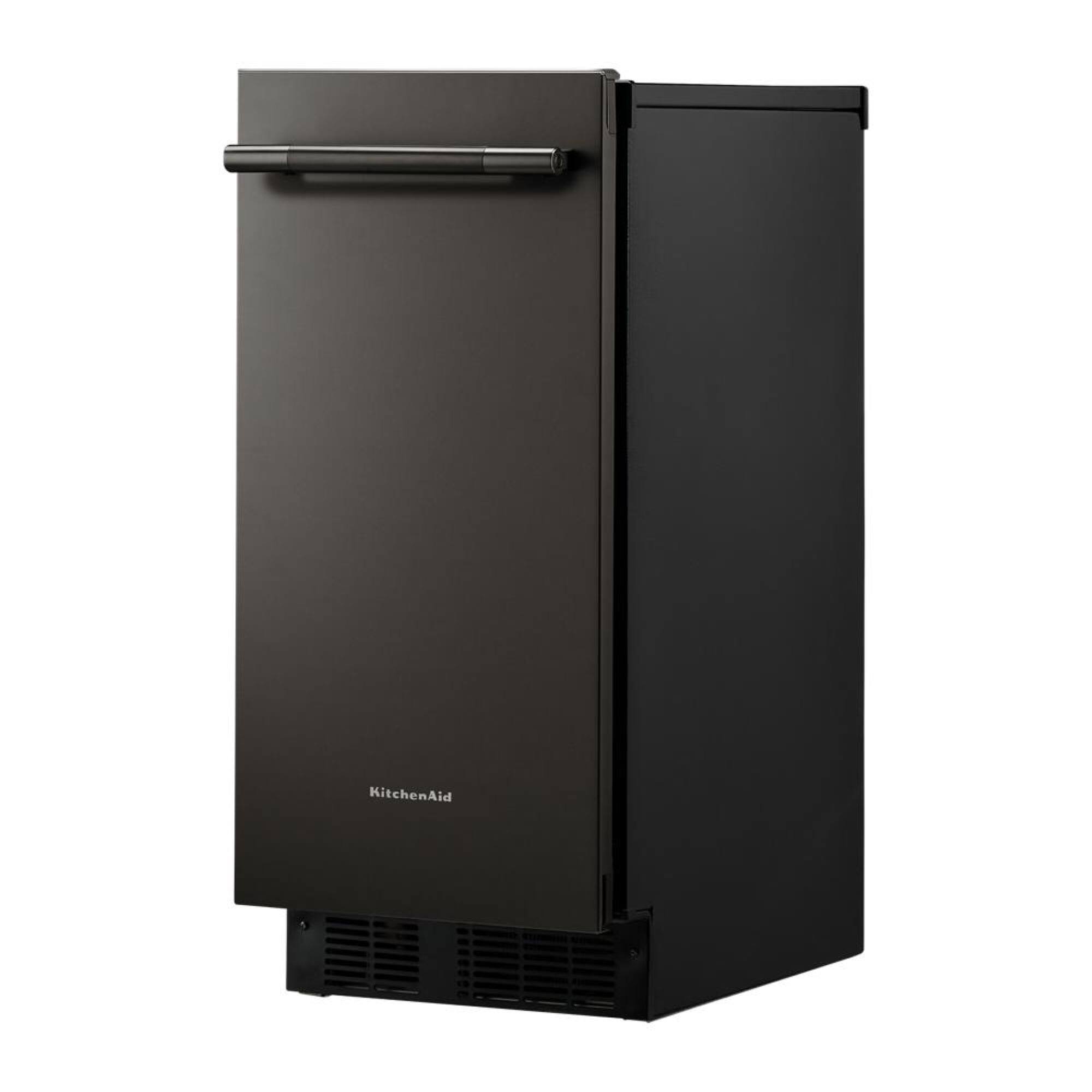 Angle. KitchenAid - 15" 25-Lb. Ice Maker - Black Ore.