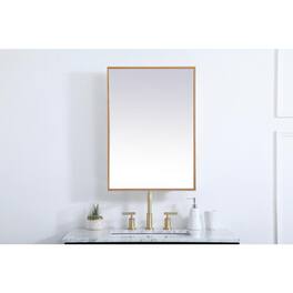 Elegant Decor - Metal mirror medicine cabinet 20 inch x 28 inch - Brass