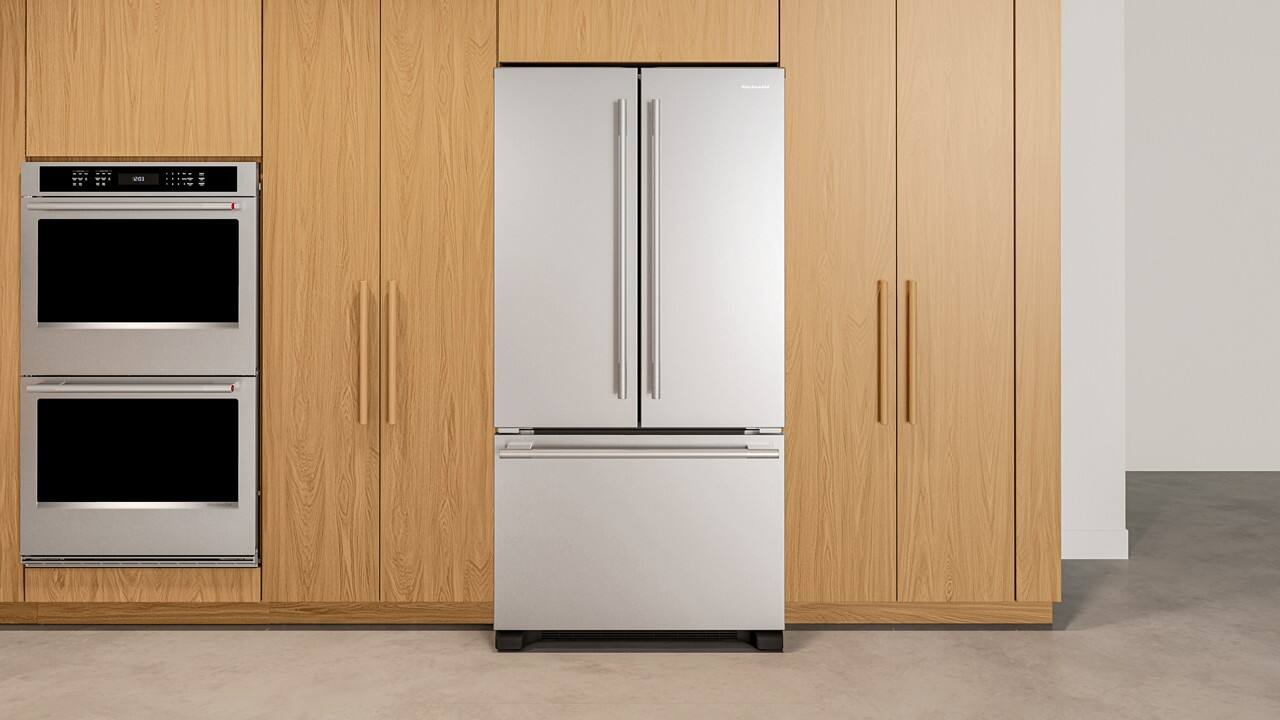 Alt View 10. KitchenAid - 36 in. wide 22 cu. ft. Counter-Depth French Door Refrigerator with Internal Water Dispenser - PrintShield Stainless.