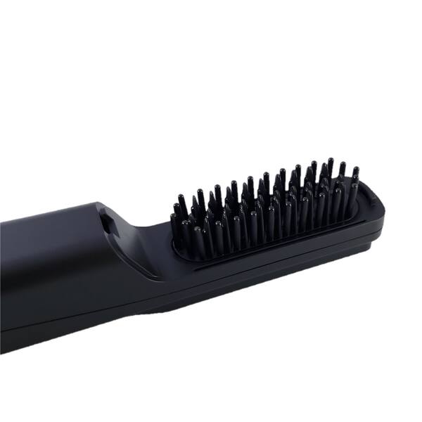Left. StyleCraft - Heat Stroke Rechargeable Cordless Beard and Styling Hot Hair Brush with Cool Touch Tips - Black.