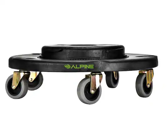 Front. Alpine Industries - 32 Gallon Trash Can Receptacle Dolly - Black.