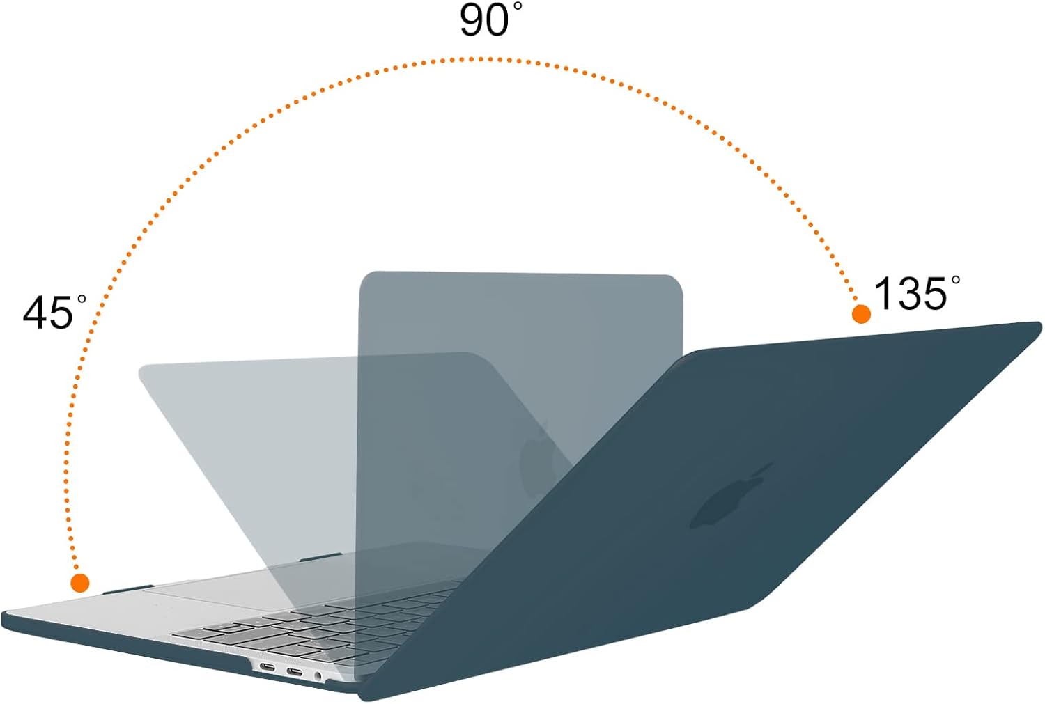 Back. mosiso - MacBook Pro 13" hard shell case with keyboard skins, screen protector and storage bag - Teal Green.