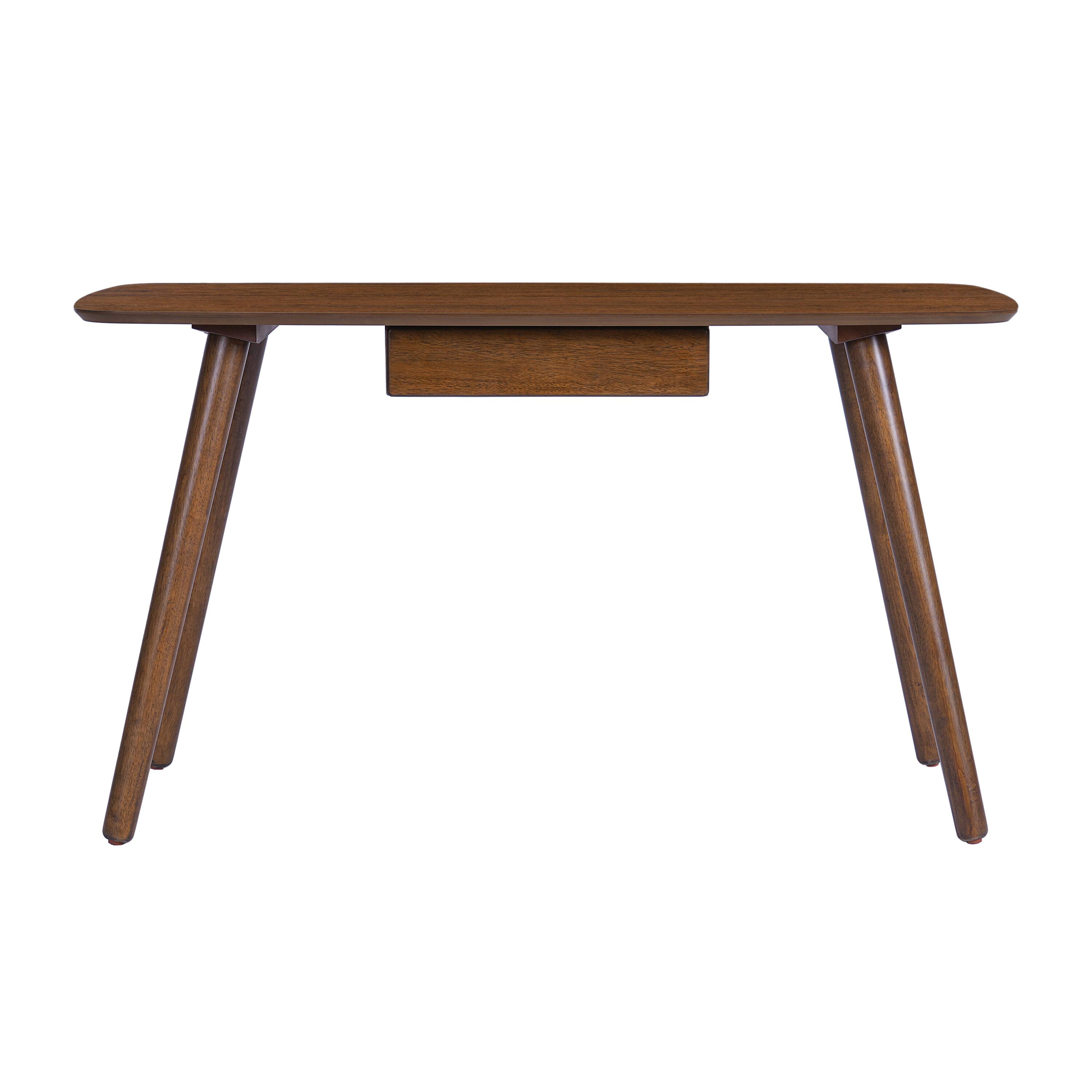 Alt View 4. Tiramisubest - Study Computer Desk,Office Desk,Study Table,Writing Desk with Drawer for Home,Office Modern Furniture,Walnut Color - Walnut.