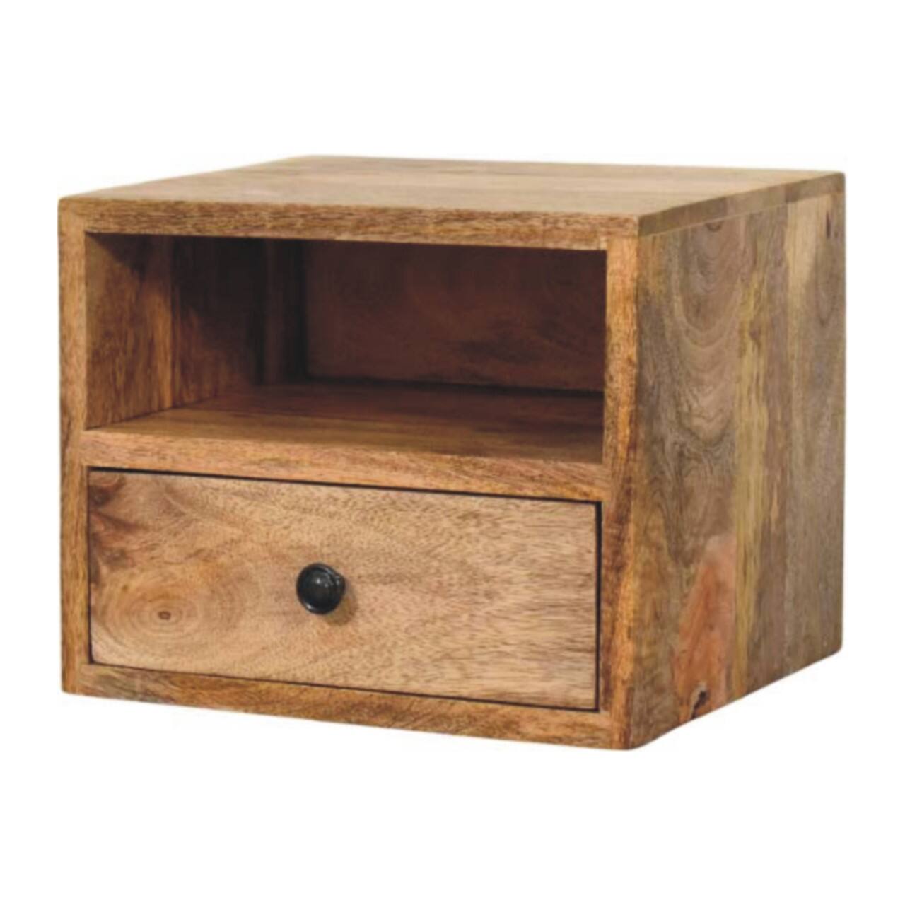 Left. Artisan Furniture - Artisan Furniture Solid Wood Solis 1-Drawer Oak-ish Wall Mounted Nightstand - Oak.