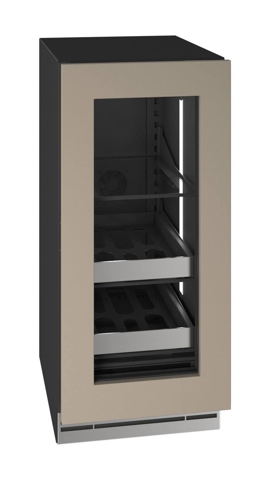 Angle. U-Line - U-Line 15"W. 2.8 Cu.Ft. Built-In Panel Ready w. Glass Compact Beverage Center - Panel Ready.