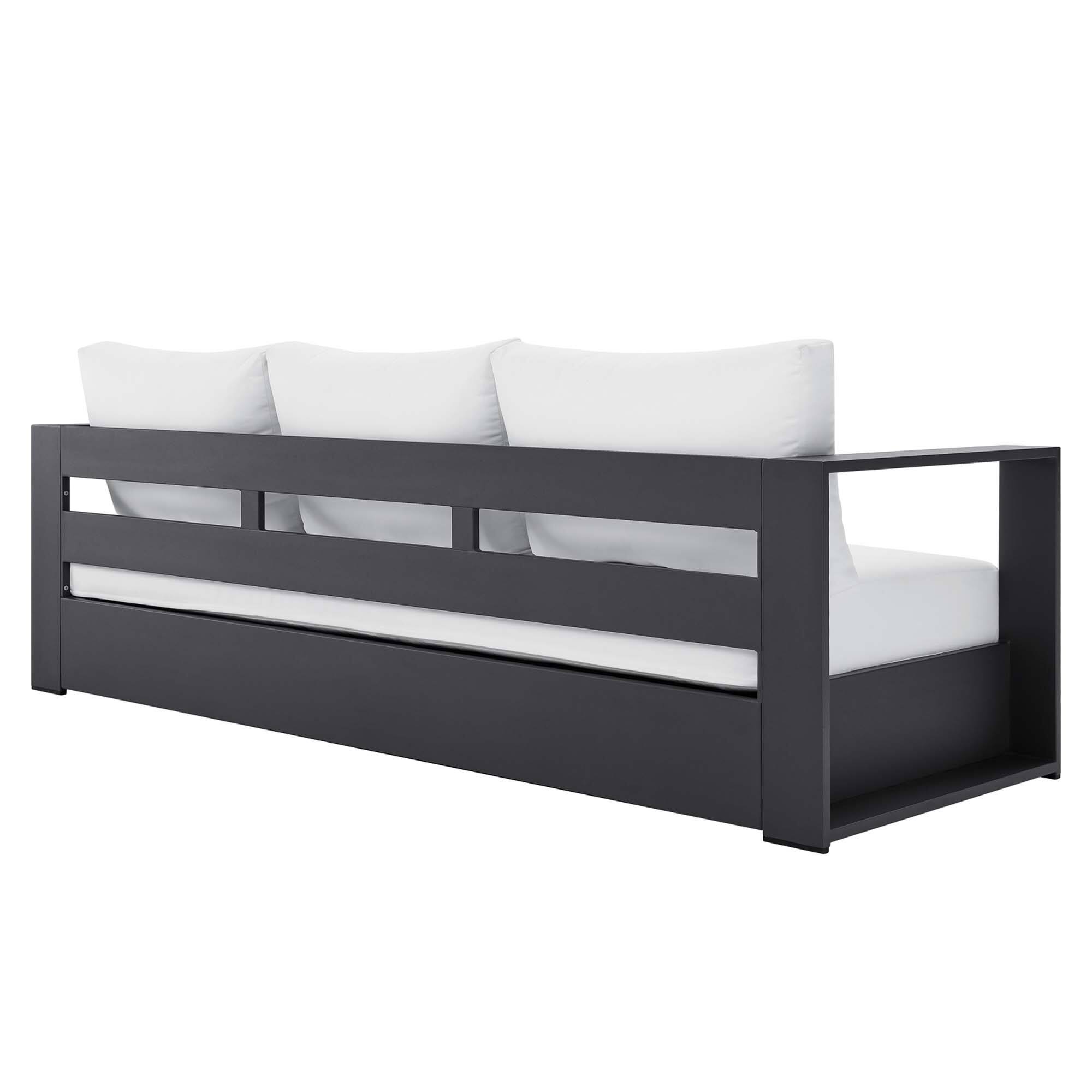 Alt View 6. Modway - Tahoe 3-Piece Outdoor Patio - Powder-Coated Aluminum Set - Gray White.