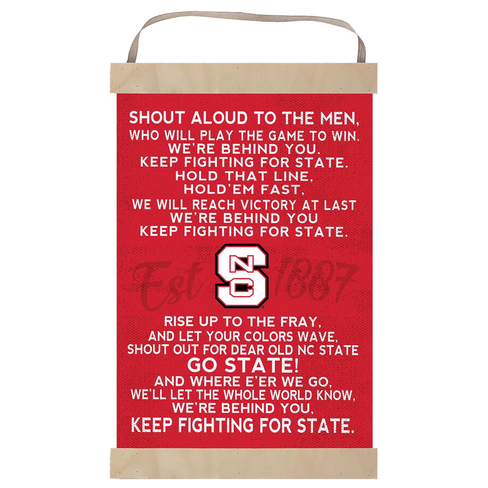 NC State Wolfpack Fight Song Banner Sign