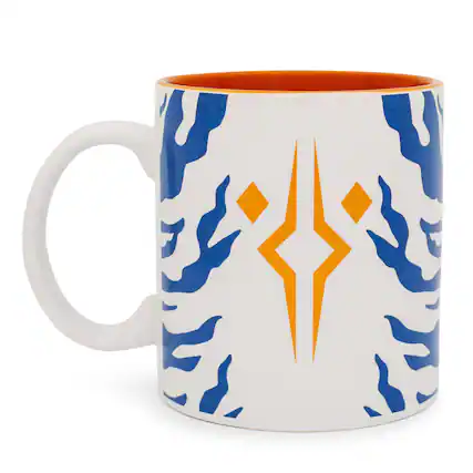 Front. Silver Buffalo - Star Wars Ahsoka Tano Ceramic Mug | Holds 20 Ounces - Blue.