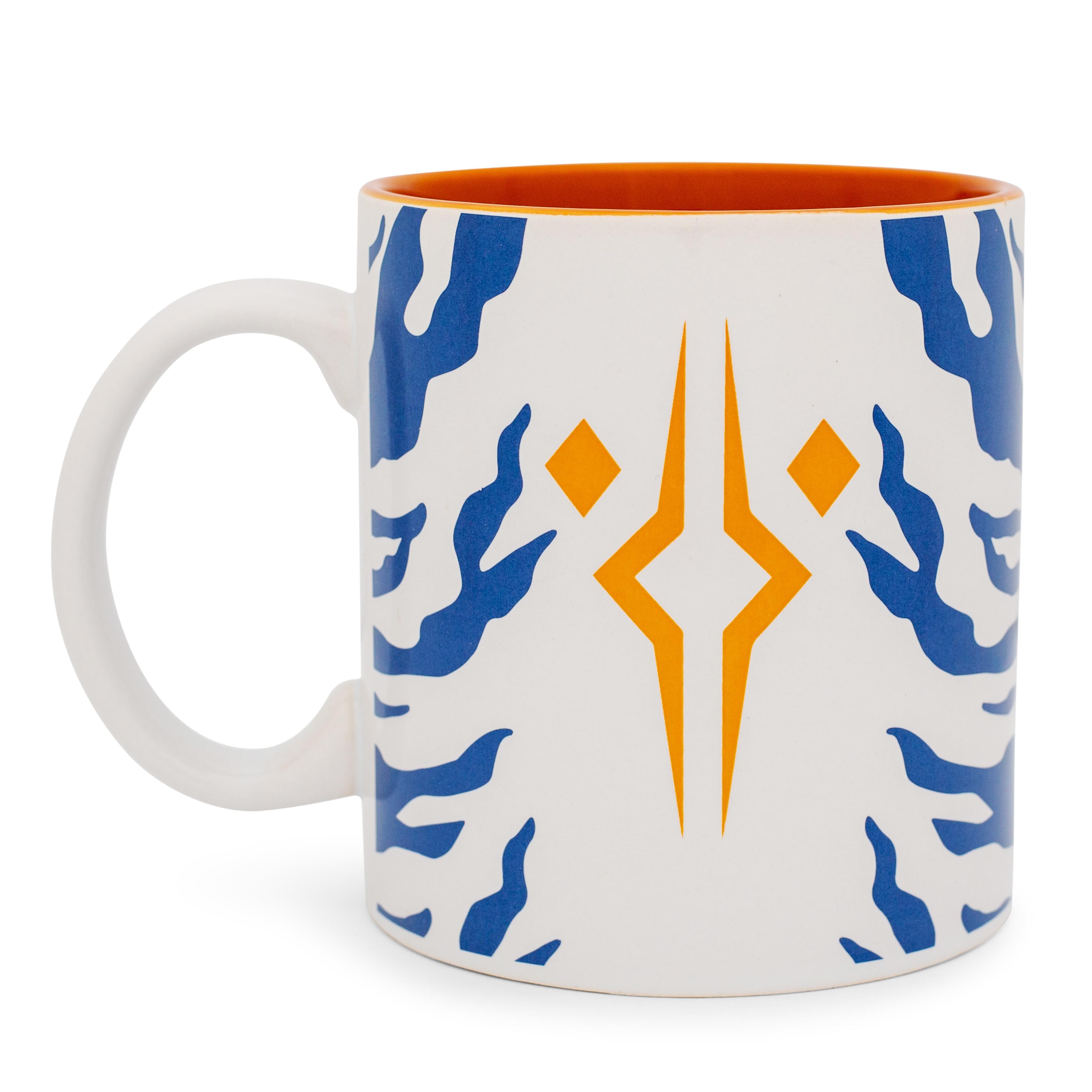 Front. Silver Buffalo - Star Wars Ahsoka Tano Ceramic Mug | Holds 20 Ounces - Blue.