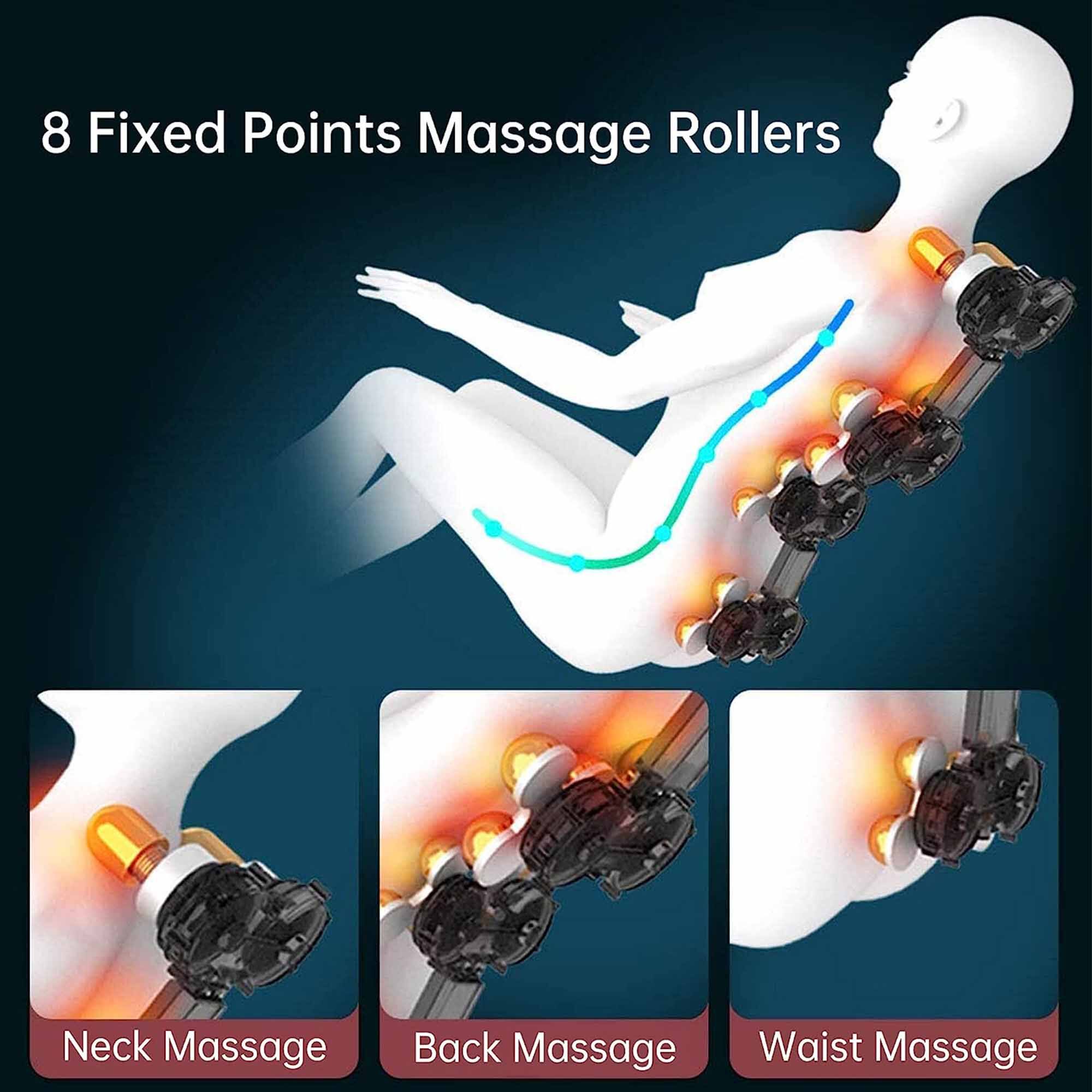 8 Fixed Points Massage Rollers

- Neck Massage
- Back Massage
- Waist Massage