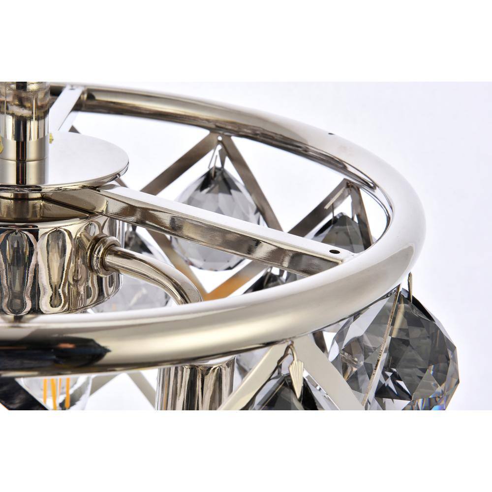 Alt View 2. Urban Classic - Madison 3 light polished Nickel Pendant Silver Shade (Grey) Royal Cut Crystal - Polished Nickel.