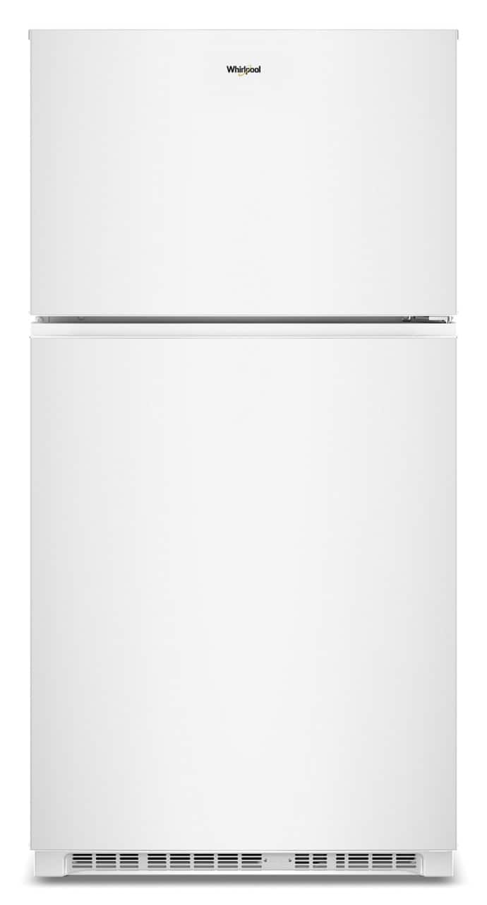 Front. Whirlpool - 21.3 Cu. Ft. Wide Top Freezer Refrigerator with Total Coverage Cooling - White.