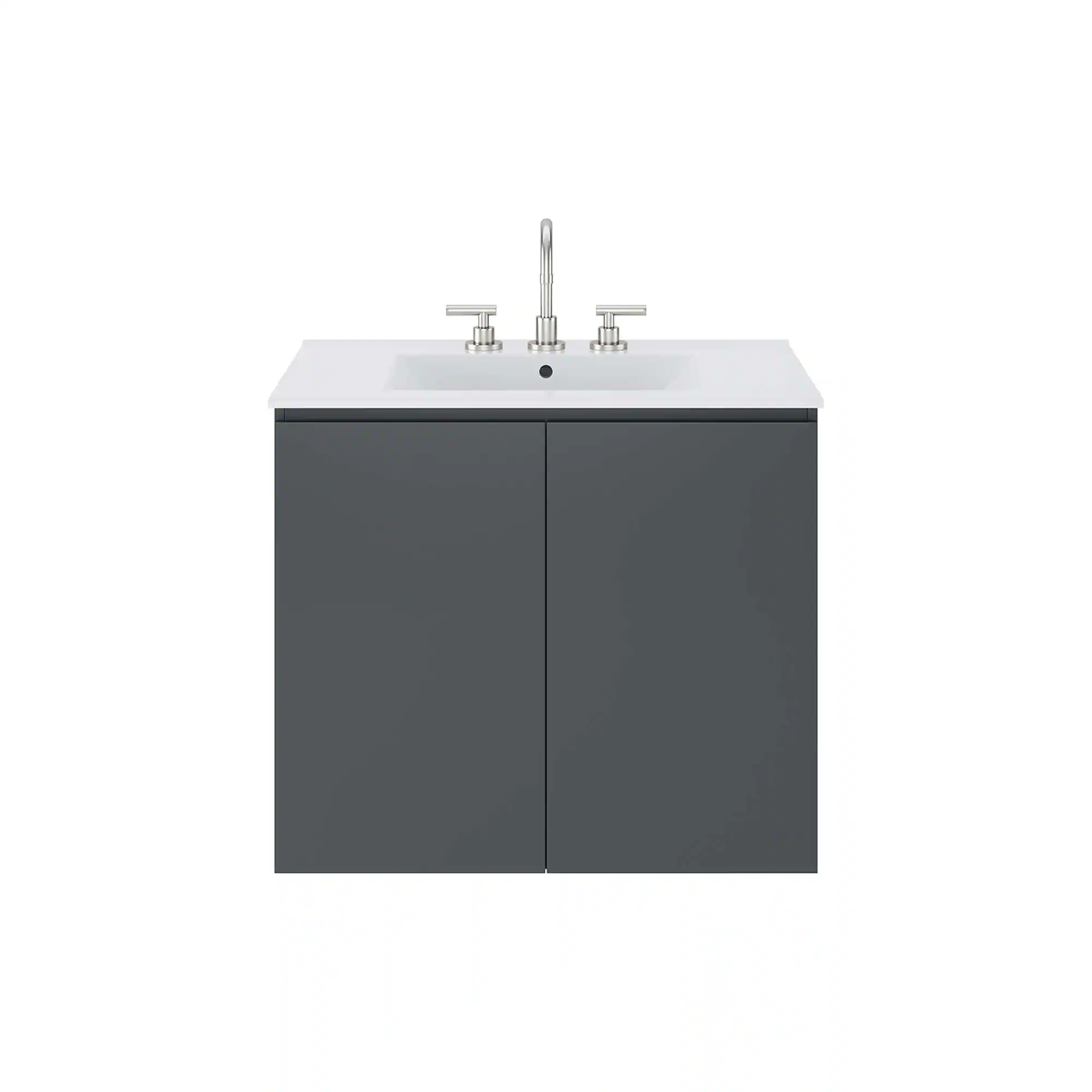 Alt View 3. Modway - Bryn Wall-Mount Bathroom Vanity Basin Included - Gray White.