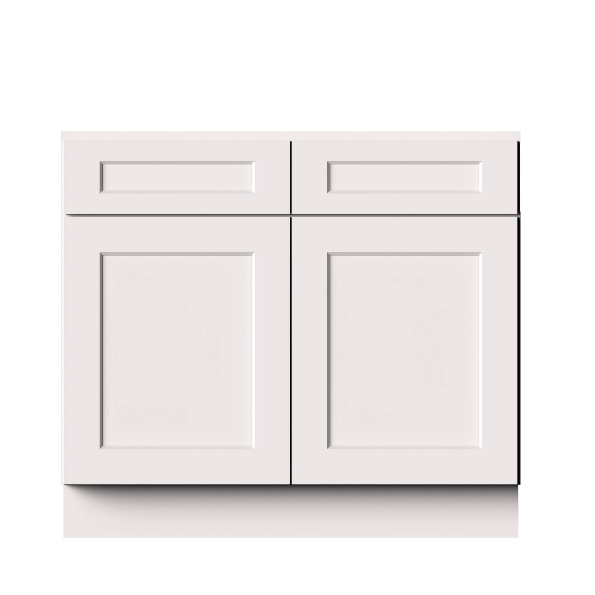 Alt View 1. Boyel Living - 39-in W x 34.5-in H x 24-in D Shaker RTA Kitchen Base Cabinet with Soft-Close - White Shaker.