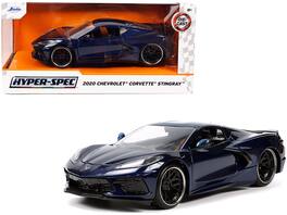 2020 Chevrolet Corvette Stingray C8 "Hyper-Spec" Series 1/24 Diecast Model Car by Jada - Dark Blue Metallic