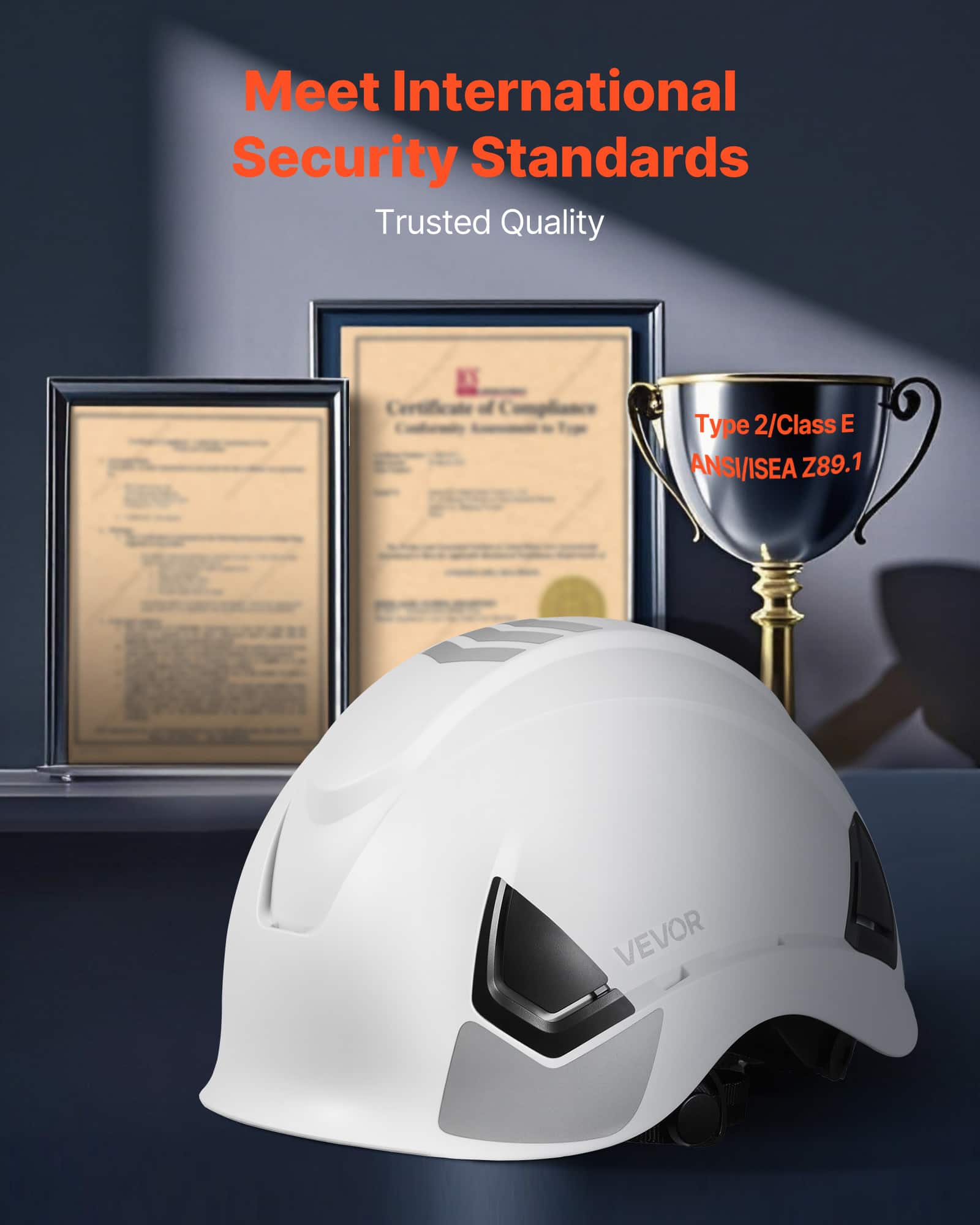 VEVOR Construction Safety Helmet, ANSI/ISEA Z89.1 Approved ABS